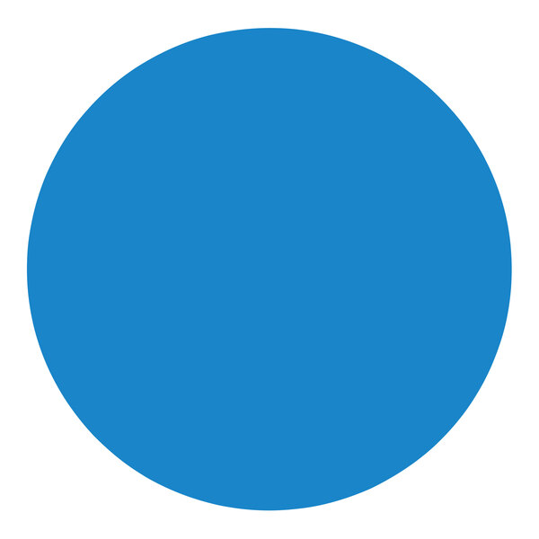 A blue circle on a white background.