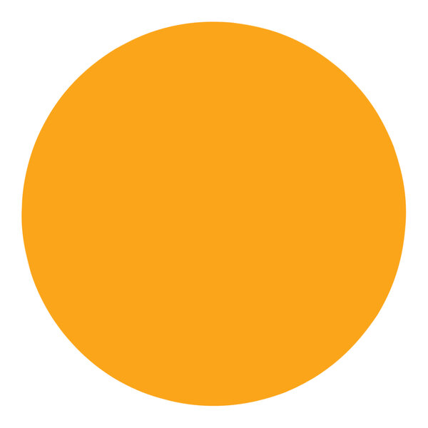 A Tape Logic fluorescent orange circle label with black text on a white background.