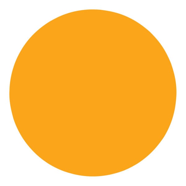 A Tape Logic fluorescent orange circular label with a white background.