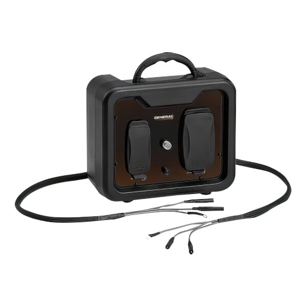 A black case with two cords and two wires for a Generac Parallel Kit.