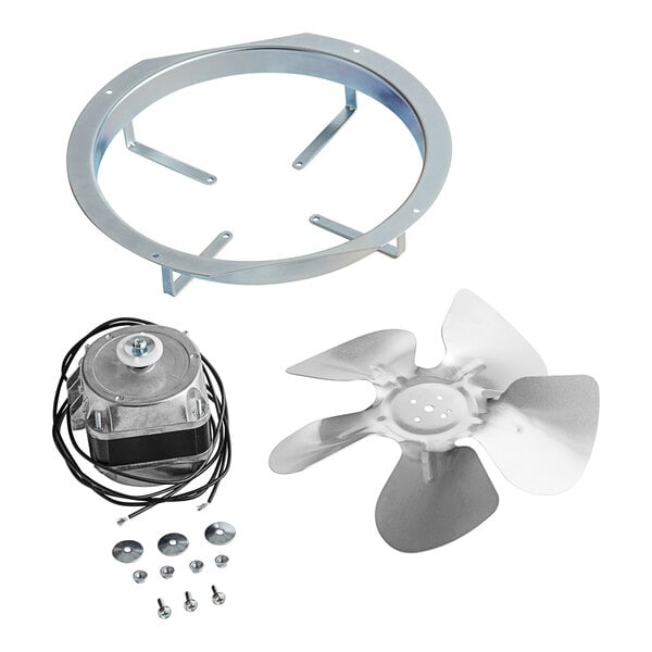 An Avantco condenser fan motor kit with a fan and other parts.