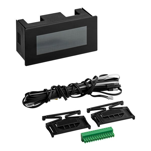 A black rectangular Avantco controller with wires and cables.