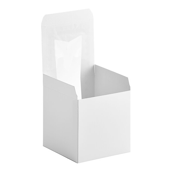 A white box with a white lid.