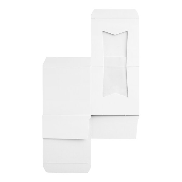 A white rectangular bakery box with a window.