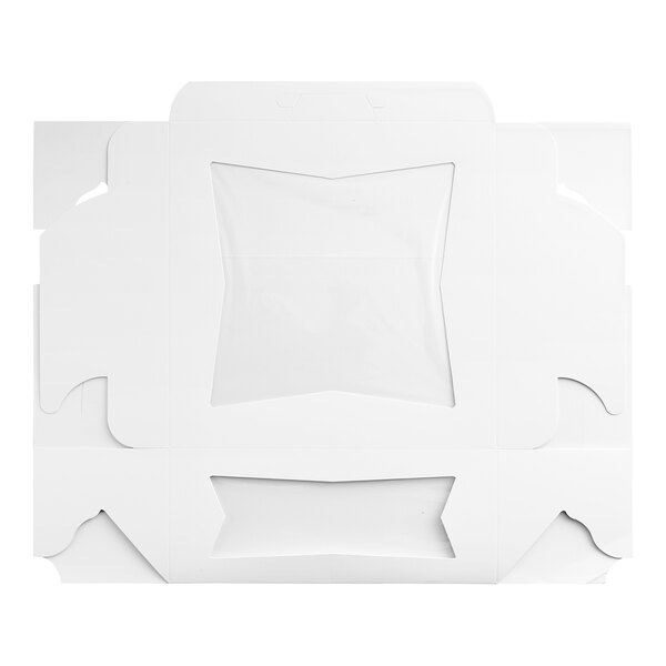 A white rectangular bakery box with a window.