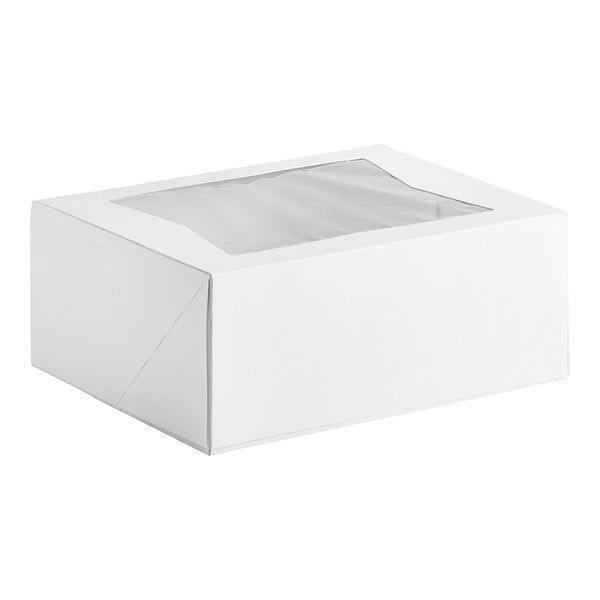A white rectangular Southern Champion bakery box with a clear plastic window.