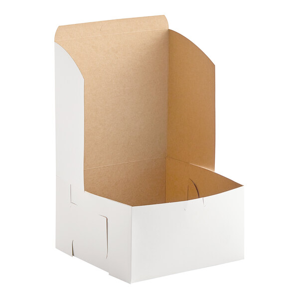 A white Southern Champion cake box with a lid.
