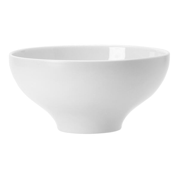 A Steelite white tulip bowl with a small rim.