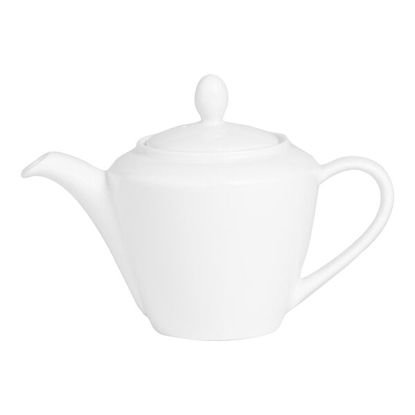 A white Steelite Performance Simplicity teapot with a lid.