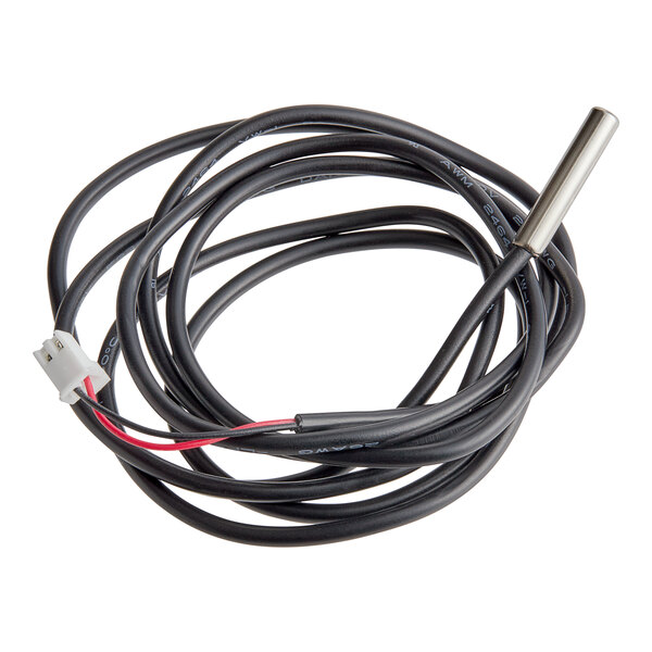 A black wire with a white connector on the end of the Avantco Evaporator Probe.