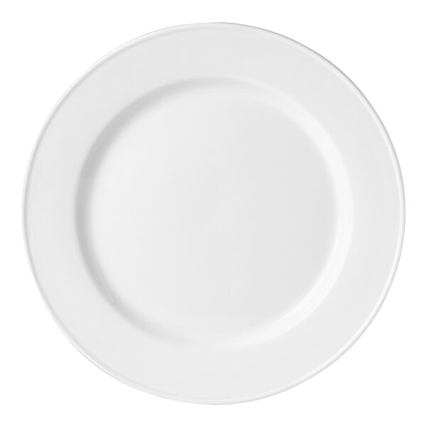 A white Steelite Performance Simplicity plate with a plain edge.