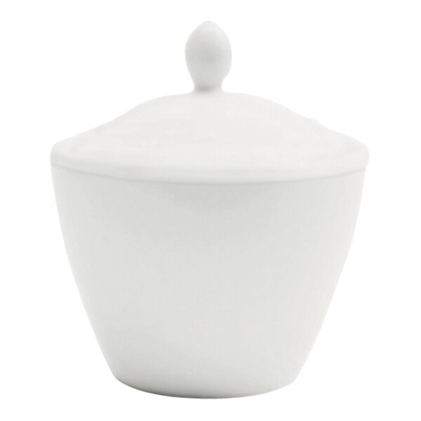 A white bowl with a lid.