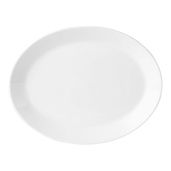 A white oval Steelite Performance Simplicity china platter.