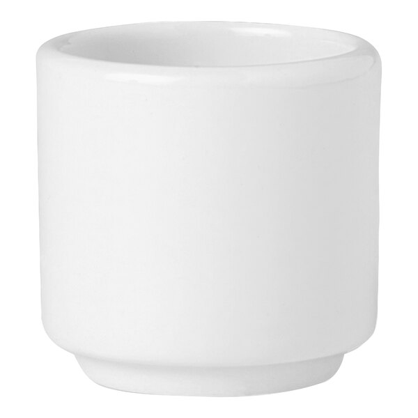A white Steelite Performance Simplicity footless egg cup.