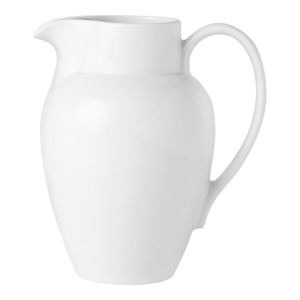A white Steelite Performance Simplicity decanter with a handle.