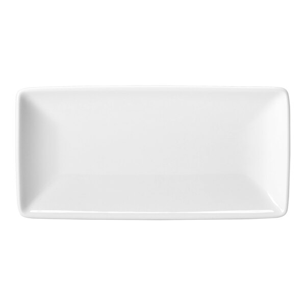 A white rectangular Steelite Performance Taste tray.