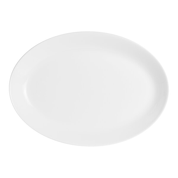 A white oval Steelite Performance Taste platter.