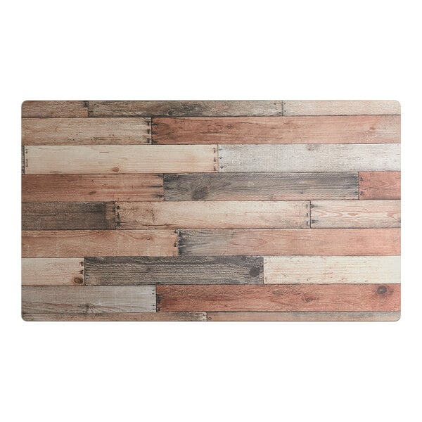 Lancaster Table & Seating Excalibur 28" x 48" Rectangular Table Top with Textured Mixed Plank Finish