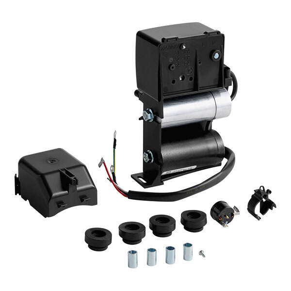The compressor starter components for an Avantco refrigeration unit.