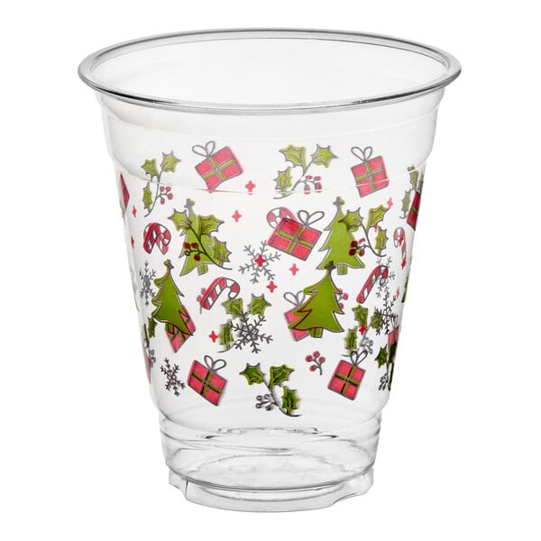 Choice 12 oz. Holiday PET Plastic Cold Cup - 1,000/Case