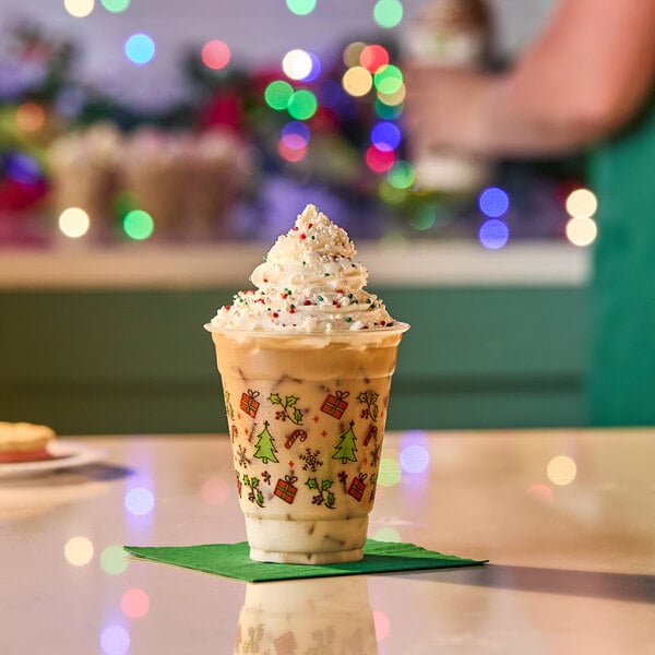 Choice 12 oz. Holiday PET Plastic Cold Cup - 250/Box