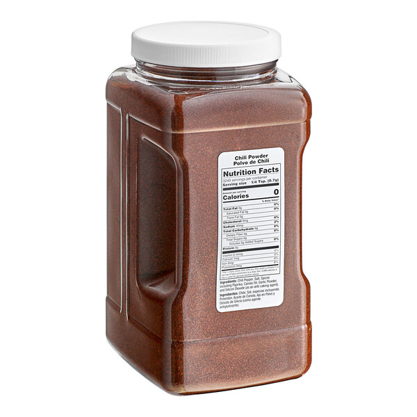 A case of Badia Chili Powder containers.