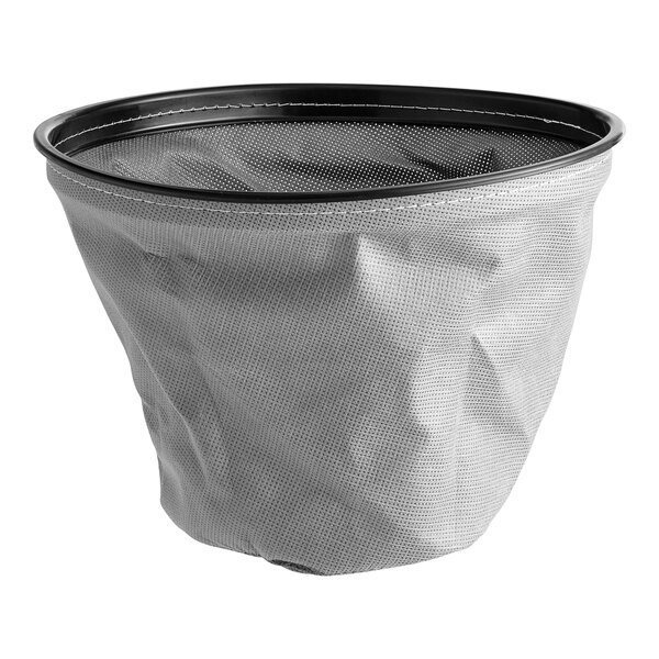A Lavex cloth filter for a wet/dry vacuum with a fabric basket and black handle.