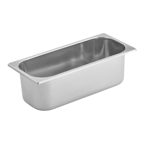 A Stoelting by Vollrath stainless steel gelato pan with a lid.