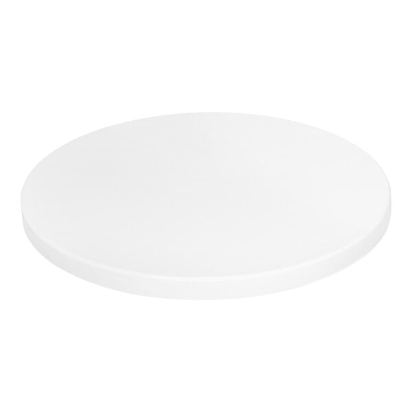 An American Tables & Seating white circular table top.