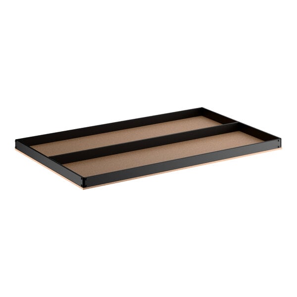 A set of four black heavy-duty beam particleboard shelves designed for 30" x 48" boltless shelving units.