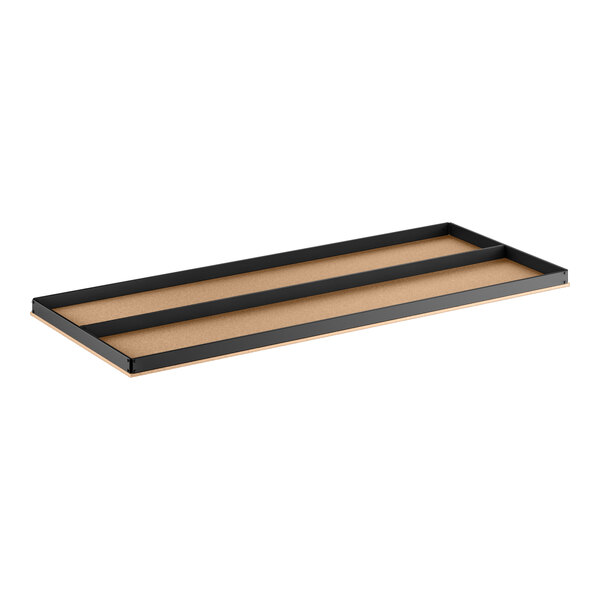 A set of rectangular black heavy-duty beam particleboard shelves designed for 5-shelf boltless shelving units.