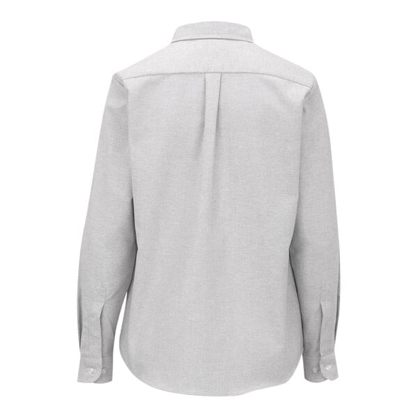 A back view of an Edwards light gray long sleeve Oxford dress shirt.