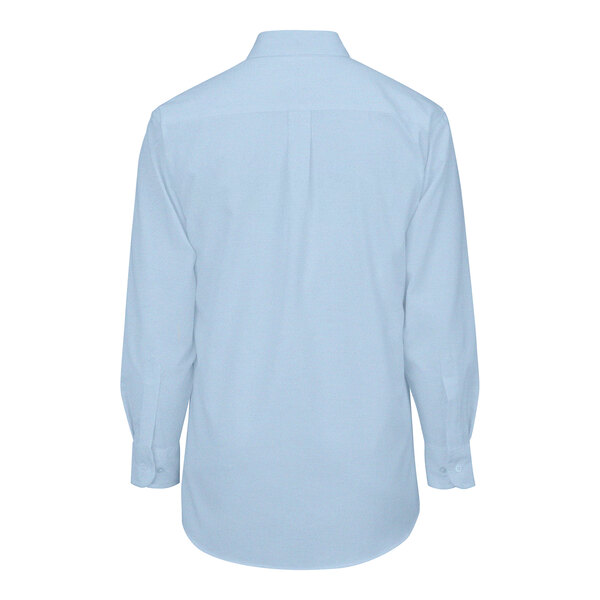 A back view of a light blue Edwards Oxford dress shirt.