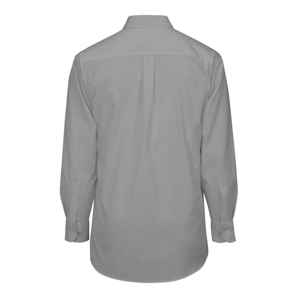 A back view of a grey Edwards men's long sleeve dress shirt.