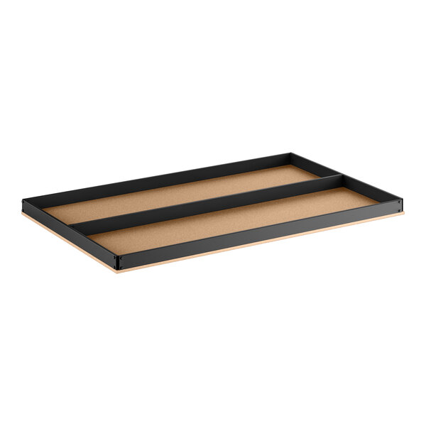 A set of five rectangular black heavy-duty beam particleboard shelves designed for 5-shelf boltless shelving units.