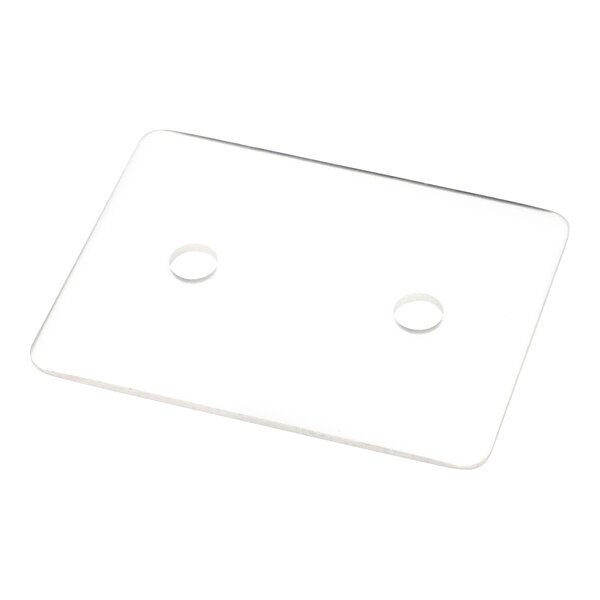 A white plastic square TurboChef Jetplate with two holes.