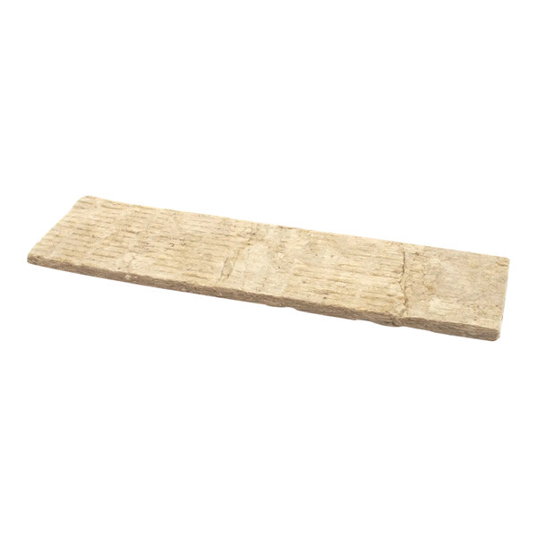 A rectangular wooden plank with insulation on the bottom.