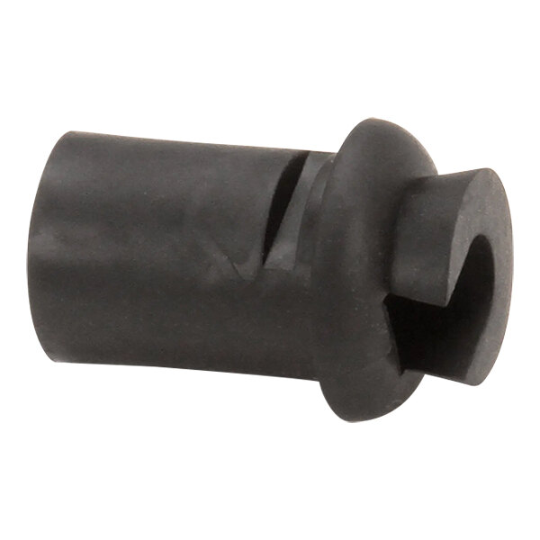 A close-up of a black rubber Scotsman Bin Full Sensor Grommet