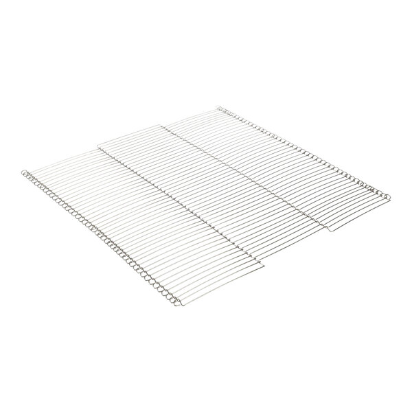 A TurboChef conveyor belt wire rack with a metal handle.