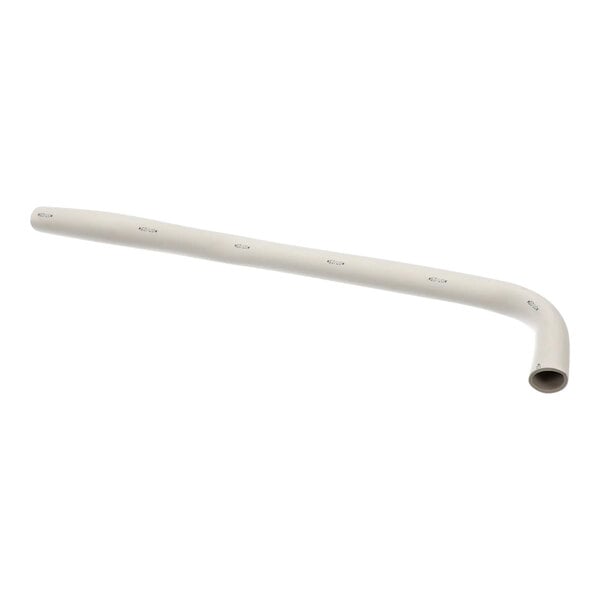 A white plastic Rational drain hose with black text.