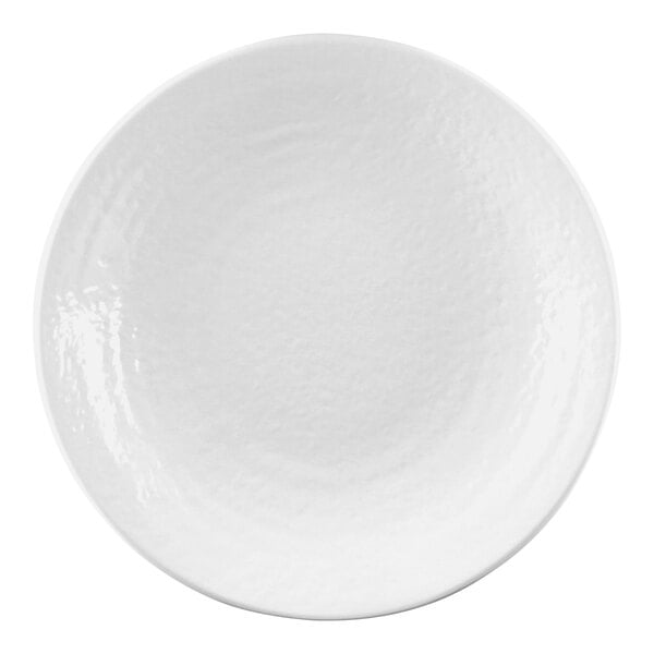 A white 10-inch round plate with a subtle textured surface.