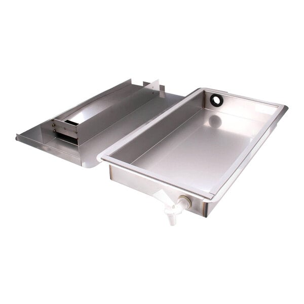 A stainless steel TurboChef Encore-Ngc pan with a lid and tray.