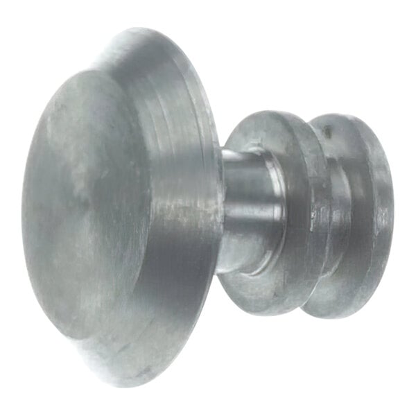 A stainless steel Southbend pilot burner knob with a circular hole.