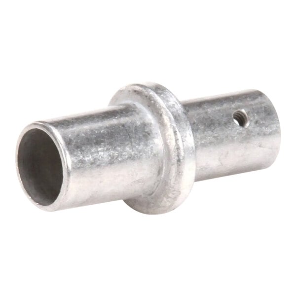 A close-up of a Wells cast metal condenser machine plate with a threaded end.