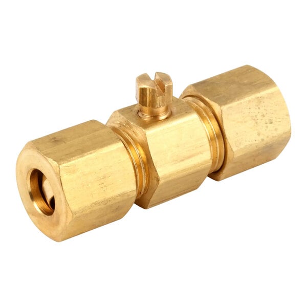 A Southbend brass pilot adjust valve with a brass nut.