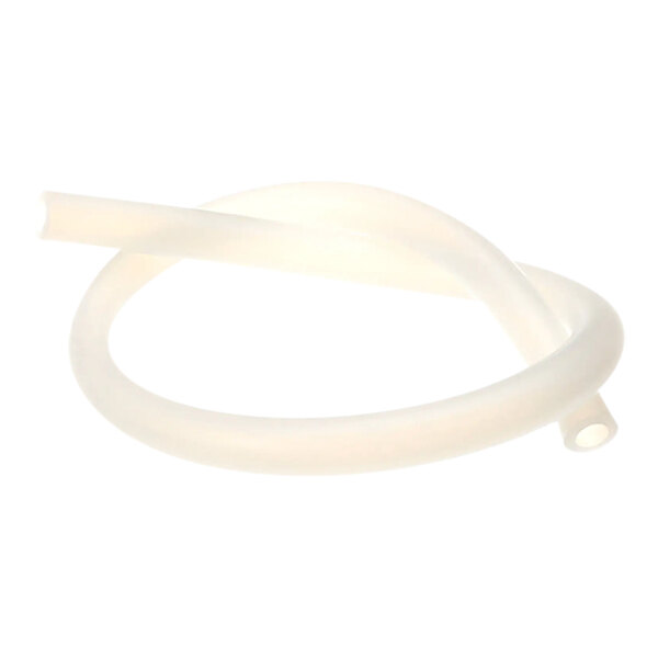 A white rubber tube with a hole.