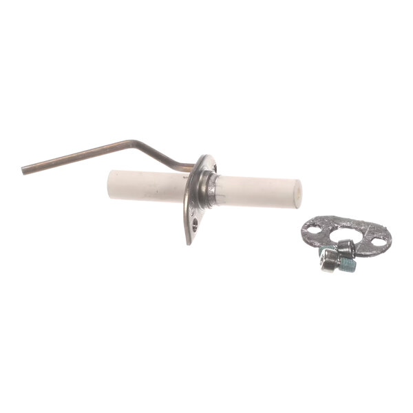 A white metal Rational Earth Electrode with a blue strip and holes.