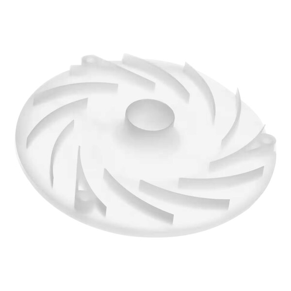 A white circular disc with a hole in the center.