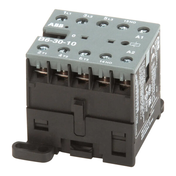 A white TurboChef contactor with two terminals and two contacts.