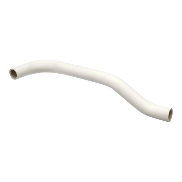 A white plastic drain hose with a white end.